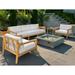 NewAge Products Outdoor Furniture Rhodes 4 Seater Patio Chat Set - Teak