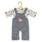 Puppenkleidung Latzhose Mit T-Shirt - Wal Bobby (35-45 Cm) In Grau/Bunt
