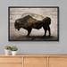 SIGNLEADER Framed Canvas Print Wall Art Double Exposure Buffalo Mountain Forest Animals Wildlife Digital Art Realism Decorative Rustic Relax/Calm For Canvas | Wayfair