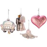 Kurt Adler 4 Piece Gems Hanging Figurine Ornament Set Glass in Pink | 6 H x 6 W x 2 D in | Wayfair NB1517