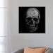 Wade Logan® Albree Modern Skull Fibers Graphic Art on Canvas in Black/Gray/White | 26 H x 26 W x 1.5 D in | Wayfair