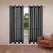 Eider & Ivory™ Milica Linen Solid Semi-Sheer Grommet Curtain Panels Linen in Black | 84 H x 52 W in | Wayfair 2BBD26D4983648AF89337706B4369536