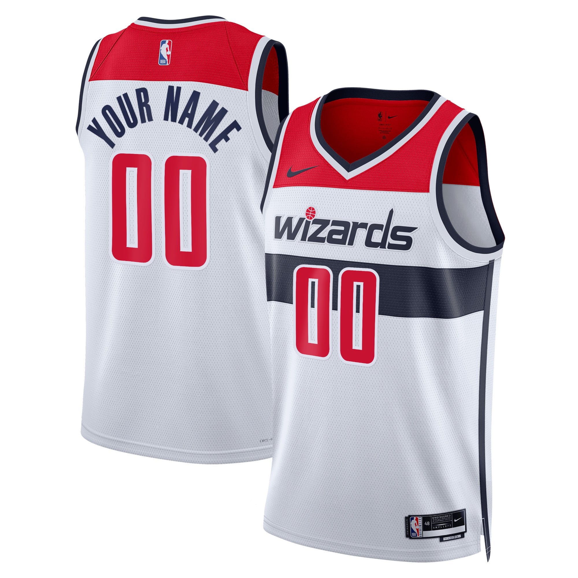 Maillot Swingman Nike Association des Washington Wizards - Personnalisé - Unisexe - unisexe Taille: 2XL