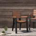 Wade Logan® Auvianna Stacking Patio Dining Armchair Plastic/Resin/ in Black | 33.07 H x 23.22 W x 21.65 D in | Wayfair