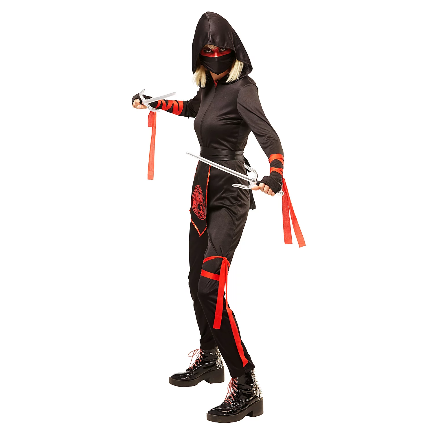 Overall Ninja für Damen, schwarz/rot
