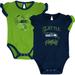 Newborn & Infant College Navy/Neon Green Seattle Seahawks Too Much Love Two-Piece Bodysuit Set