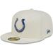 Men's New Era Cream Indianapolis Colts Chrome Color Dim 59FIFTY Fitted Hat