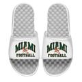 Unisex ISlide White Miami Hurricanes Football Varsity Slide Sandals