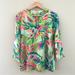 Lilly Pulitzer Tops | Lilly Pulitzer Cotton Island Time Tunic Amelia Island Green Pink Palm Xxs | Color: Green/Pink | Size: Xxs