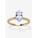 Women's 2.0 Tcw Marquise Cubic Zirconia 18K Gold-Plated Solitaire Engagement Ring by PalmBeach Jewelry in Cubic Zirconia (Size 7)