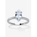 Women's 2.0 Tcw Marquise Cubic Zirconia Silvertone Solitaire Engagement Ring by PalmBeach Jewelry in Cubic Zirconia (Size 9)