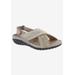 Extra Wide Width Women's Drew Bon Voyage Sandals by Drew in Beige Fabric (Size 7 1/2 WW)