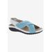 Wide Width Women's Drew Bon Voyage Sandals by Drew in Blue Fabric (Size 8 W)