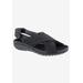 Extra Wide Width Women's Drew Bon Voyage Sandals by Drew in Black Fabric (Size 7 WW)