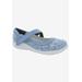 Wide Width Women's Drew Rainbow Flats by Drew in Blue Floral Canvas (Size 10 W)