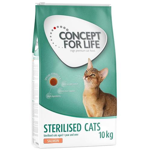 10kg Sterilised Cats Lachs Concept for Life Katzenfutter trocken