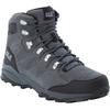Wanderschuh JACK WOLFSKIN "REFUGIO TEXAPORE MID M", Gr. 44,5, grau (grau, schwarz), Leder, Textil, sportlich, Schuhe, Wasserdicht