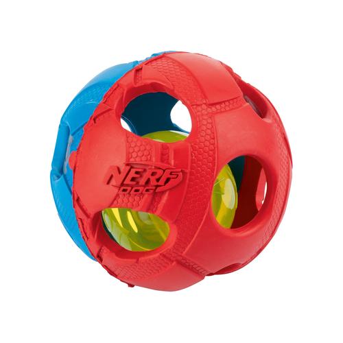 Nerf Dog Hundespielzeug (LED-Ball rot-blau)