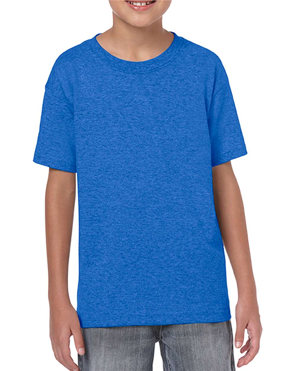 Gildan G640B Youth Softstyle T-Shirt in Royal Blue size Medium | ring spun cotton 64000B