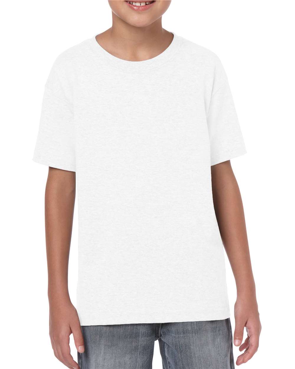Gildan G640B Youth Softstyle T-Shirt in White size Large | ring spun cotton 64000B