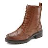 Schnürboots LASCANA, Damen, Gr. 40, braun, Obermaterial: 100% Schafsleder. Futter: 75% Textilmaterial, 25% Schafsleder. Decksohle: 100% Synthetik. Laufsohle: 100% Synthetik, unifarben, modisch, Schuhe, Schnürstiefelette, Ankle Boots, Leder, Schnüren...