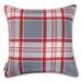 Pillow Perfect Christmas Outdoor Reversible Throw Pillow in Merry Christmas Plaid, 18 X 18 X 5 - 18 X 18 X 5