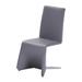 Set of Two Gray Contemporary Faux Leather Dining Chairs