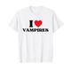 Funny I Love Vampire Red Heart Vampire Halloween T-Shirt