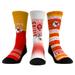 Unisex Rock Em Socks Kansas City Chiefs Throwback Three-Pack Crew Sock Set