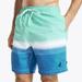 Nautica Men's Sustainably Crafted 8" Ombre Quick-Dry Swim Tropic Jade, L