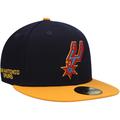 Men's New Era Navy/Gold San Antonio Spurs Midnight 59FIFTY Fitted Hat