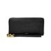 Women's Fossil Black Willamette Bearcats Leather Logan RFID Zip Around Clutch