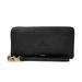 Women's Fossil Black Richard J Daley College Bulldogs Leather Logan RFID Zip Around Clutch