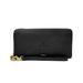 Women's Fossil Black Harry S Truman College Falcons Leather Logan RFID Zip Around Clutch