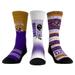 Unisex Rock Em Socks Baltimore Ravens Throwback Three-Pack Crew Sock Set