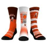 Unisex Rock Em Socks Cleveland Browns Throwback Three-Pack Crew Sock Set