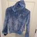 Disney Tops | Disney Lilo & Stitch Cropped Hoodie Sweatshirt Womens Size Xs Plush Embroidered | Color: Blue | Size: Xs