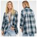 Free People Tops | Free People Oversized Voyage Plaid Button Down Tunic Shirtdress | Color: Blue | Size: S