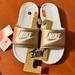 Nike Shoes | Nike Women’s Victori One Slides - Size 8 - Red Bronze | Color: Cream/Silver | Size: 8