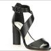 Giani Bernini Shoes | Gianni Bini Elliah Block Heel Leather Heels / Sandals Black - 6m | Color: Black | Size: 6