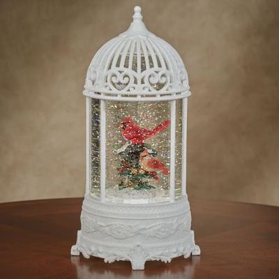 LED Swirl Cardinals in Birdcage Accent White , White