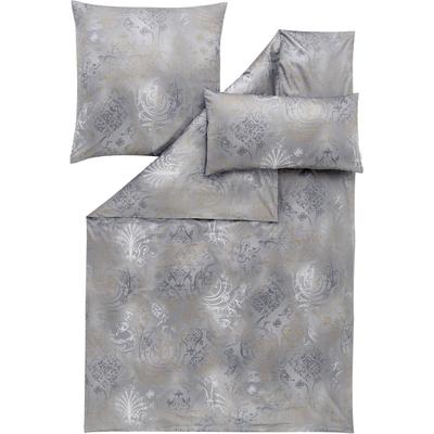 Bettwäsche ESTELLA "SVIZZERA", grau, B/L: 135cm x 200cm, , Schweizer Satin, B/L: 80cm x 80cm & 80cm x 40cm, Schweizer Satin, Obermaterial: 100% Baumwolle, Bettwäsche, GRATIS-KISSEN 40x80 cm inklusive Image