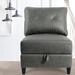 Latitude Run® Tomario 112" Upholstered 4 - Seater Sofa w/ Storage in Gray | 33.9 H x 112 W x 30.31 D in | Wayfair 3826C6F56B134D35B29F2E59B015E907