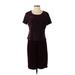 Kathie Lee Casual Dress - DropWaist: Burgundy Jacquard Dresses - Women's Size Small