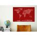 East Urban Home World Map Sheet Music by Michael Tompsett Graphic Art on Canvas in Red Canvas | 8 H x 12 W x 0.75 D in | Wayfair