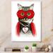 Trinx Cartoon Adorable Cat Superhero - Picture Frame Print on Canvas Canvas, Cotton in Black/Gray/Red | 12 H x 8 W x 1 D in | Wayfair