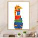 Zoomie Kids Cute Giraffe w/ Gift Boxes - Picture Frame Print on Canvas Canvas, Cotton in Blue/Green/Orange | 12 H x 8 W x 1 D in | Wayfair