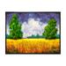 August Grove® Yellow & Blue Summer Landscape Field Ii II - Picture Frame Print on Canvas Canvas, in Green/Yellow | 8 H x 12 W x 1 D in | Wayfair