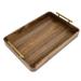 Loon Peak® Croney Multi Purpose Walnut Wood Serving Tray w/ Gold Handles (Large) Wood in Brown | 5 H x 19.37 W x 13.78 D in | Wayfair