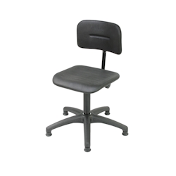 PROREGAL Spindelstuhl Arlington, kleiner pendelnder Rückenlehne, Sitzhöhe 43-56cm, Polyurethane-Sitz, Kunststoff-Fußkreuz, Gleiter Image